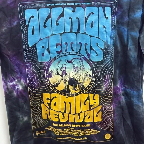 The Allman Betts Band American Tour 2024 T-shirt Size Medium The Dye - Picture 3 of 10